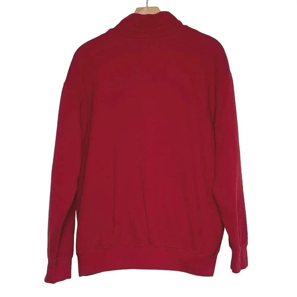 U.S. Polo Assn. Men's‎ L red 1/4 zip pull over sweatshirt with pockets Preppy - Picture 3 of 6